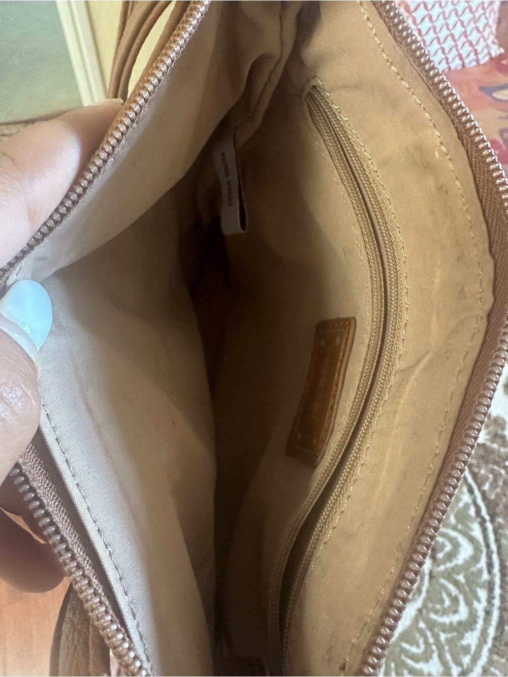 Nine West Brown and Cream Signature Crossbody Bag - Picture 4 of 4